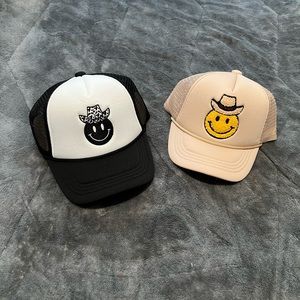 Two ! Brand New Smiley Face Trucker Hats